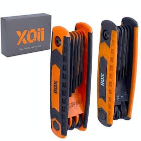 Xoii 199284019850 17pcs Folding Allen Wrench Sets Metric And Sae Hex Set Durable Portable A