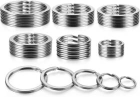 Yhyz-krs-f3060 Yhyz Key Rings Assortment 30pcs Silver Flat Round Split Keyring In 6 Sizes 20