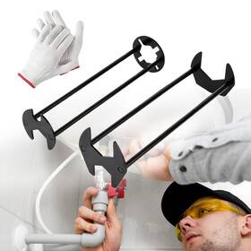 Yr066 Yinrikom 2pcs Multifunctional Basin Wrench 7 Sizes Universal Under Sink Plumbers Tool