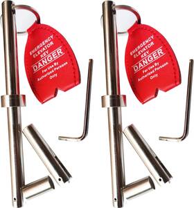 Ynfag 762071690640 Double Drop Leg Elevator Door Key 2 Pack - Solid Carbon Steel Folding