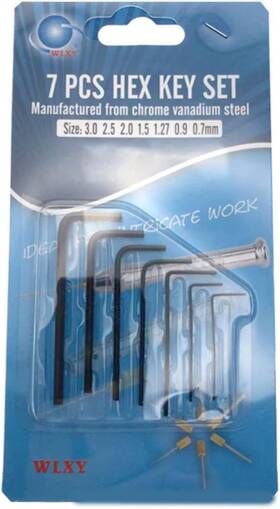 Zyw201 Yuanholumid 0.7mm-3mm Hexagon Allen Key Wrench Screwdriver Tool Set Black Finish 7 Pcs