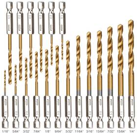 Yxyl-0003 Yxyl 190065936373 19-piece Hex Drill Bit Set Titanium And Hss High-speed Steel Shank Yxyl-0003 Yxyl 190065936373 19-piece Hex Drill Bit Set Titanium And Hss High-speed Steel Shank