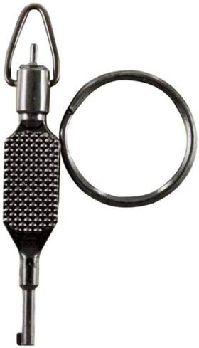 Zt-9p Zak Flat Knurled Swivel Key Black - Durable Handcuff For Law Enforcement
