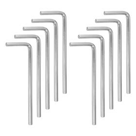 Zaplyte 640283255041 10pcs Hex Key Wrench 3/16 Inch Cr-v L-shape Hexagon Sae Wrenches Silver