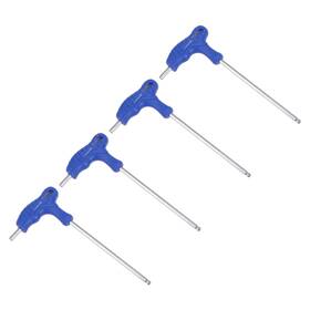 Zaplyte 640283289527 4pcs 4mm Ball End Hex Key T-handle Wrench Spanner Metric Cr-v Steel