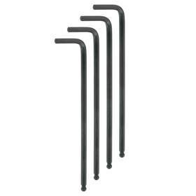 Zaplyte 640283599787 4pcs Ball End Hex Key Wrench 5mm L-shape Extra Long Arm Metric Wrenches Black