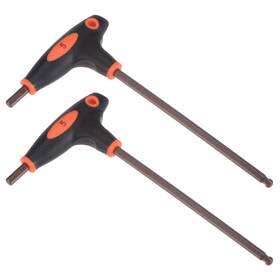 Zaplyte 745065282830 2pcs 5mm Ball End Hex Key T-handle Wrench Spanner Metric S2 Steel