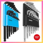 36PC Hex Key Wrench Set Ball End Sae Metric 2 Storage Cases Blue Black. Fixed Price $13.79.