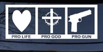 Pro Life God Gun Country Christian Car Truck Window Vinyl Decal Sticker. Fixed Price $19.36.