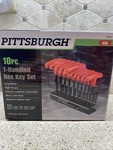 New Pittsburgh 10PC T-handled Hex Key Set With Stand Sae 62161. Fixed Price $19.00.