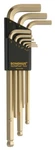 9PC Plated 14K Goldguard 1.5-10MM Long Hex Ball L-wrenches Bondhus Usa 38099. Fixed Price $15.54.