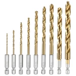 Workpro 1/4" Hex Shank Drill Bit Set, Titanium 9-PIECE, 1/16" To 3/8". Fixed Price $16.80.