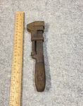 Williams Co. Wrench Monkey Pipe 8 1/2" Smooth Jaw Wood Handle Adjustable Usa. Fixed Price $12.00.