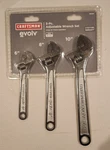 Craftsman Evolv 10064 - 3 Piece Adjustable Wrench Set 6, 8, Inch Brand New. Fixed Price $39.95.