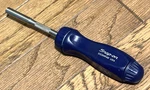 Snap On Tool Ratcheting Screwdriver Purple Blue Magnetic Bit Knurled. Fixed Price $150.00.