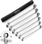 Extra Long Flex Head Ratcheting Wrench Set, 6PCS Double Box End Reach. Fixed Price $63.99.