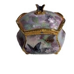 Lena Liu's Music Box Enchanted Violet Porcelain 2001 Wind Beneath My Wings. Fixed Price $35.00.