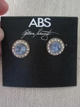 Nwt Abs Allen Schwartz Pretty Pierced Stud Earrings- Blue Crystals/ Pave Stones. Fixed Price $29.99.
