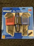 New Sealed Kobalt Ball End Hex Key Set 23 Pieces Dual Action Handle. Fixed Price $25.00.