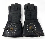 Vintage Leather Gauntlet Gloves Black Western Concho Studded Xxl. Fixed Price $24.74.