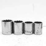 Craftsman Socket Set 4 Pc Sae 12 Point 1/2" Drive 7/8 1/8 Vtg Usa Garage Tools. Fixed Price $27.91.