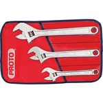 Proto J795A 3-PIECE Satin Finish Extra-wide Jaw Adjustable Wrench Set. Fixed Price $104.07.