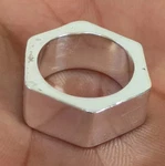 925 Sterling Silver, Solid Band Ring, Unisex, Nut Hexagon. Fixed Price $28.38.