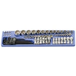 Genius Tools Piece 1/4", 3/8" & 1/2" Dr. Sae Hand Socket Set TS-4763. Fixed Price $190.64.