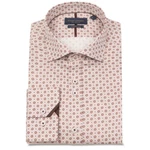 Guide London Geometric Print Long Sleeve Shirt White / Plum LS76773 Size Xxl. Fixed Price $59.58.