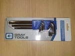 Gray Tools 9-PIECE Metric Long Arm Ball Steel Hex Key Set. Fixed Price $24.00.