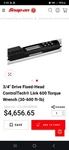 Snap-on CTECH4R600 600FTLB Sae 40" Long Click-type Torque Wrench W/ Case Digital. Fixed Price $2200.00.