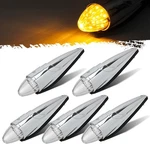Partsam 5PK Clear Lens Amber Led Cab Marker Lights Chrome For Kenworth. Fixed Price $154.78.