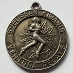 California Ventura Relays Suburban Kiwanis White Metal Key Fob Token 728086. Fixed Price $5.00.