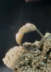 Natural Raw Pyrite & Pearl Ring Hex Band Brutalist Statement Artisan Sz 7. Fixed Price $44.99.
