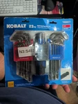 Kobalt Ball End Hex Key Set 23 Pieces Dual Action Handle (0498877) #241. Fixed Price $24.00.