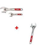 Milwaukee 48-22-7400 6" & 10" Adjustable Wrench Set W/ 48-22-7412 12". Fixed Price $72.64.