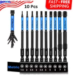 Dcwecher 10-PIECE Impact Allen Key Drill Set 4" Long Metric Hex S2. Fixed Price $14.38.