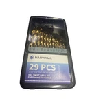 Narwhal 29 Pcs 1/16"-1/2" Hss Full Ground/tin-coated Drill Bit Set New Box. Fixed Price $47.38.