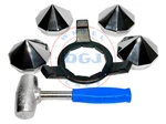 Bullet Knock-off Spinner Caps, Wrench And Lead Hammer For Lowrider Wire Wheels. Fixed Price $187.99.