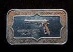 Colt Government Model Cal .45 Acp Pistol Gun 1OZ 999 Fine Silver Bar C1281. Fixed Price $300.00.