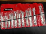 Proto Combination Wrench Set Alloy Steel, Chrome, 22DJ44. Fixed Price $260.99.