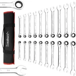 20-PIECE Combination Ratchet Wrench Set Tool Kit Metric Standard Storage Bag. Fixed Price $58.22.