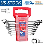 Workpro Ratcheting Combination Wrench Set Sae 5/16"-18/16'' With Organizer Rack. Fixed Price $35.99.