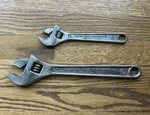 Vtg Diamond Calk Horseshoe Co. 12" & 8" Adjustable Forged Diamalloy Steel Wrench. Fixed Price $34.99.