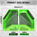 32PC Sae & Metric Hex Key Allen Wrench Set Shape Cr-v Steel Tool Kit. Fixed Price $21.99.