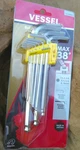 Vessel 8309BPU Ball Point Hex L-key Wrench 9PC. Set. Fixed Price $23.04.