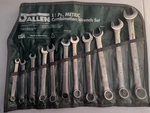 Allen 11 Pc Metric Combination Wrench Set Made Usa Minimal Use 8MM-19MM. Fixed Price $93.74.