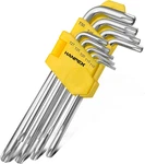Long Arm Torx Star Allen Wrench Set, Key T10-T50, Hex Chrome Va. Fixed Price $20.99.