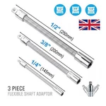3PCS Flexible Socket Extension Bar Adaptor Set Mixed 1/4" 3/8" 1/2" Drives. Fixed Price $42.92.