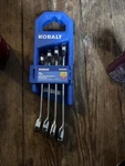Kobalt 4PC Sae Ratcheting Combination Wrench Tool Set. Fixed Price $20.00.